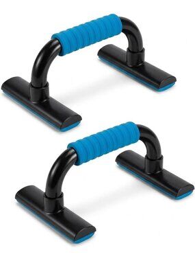 Blue/Black Push Up Bars Non Slip Elevated Handles Home Gym Exercise
